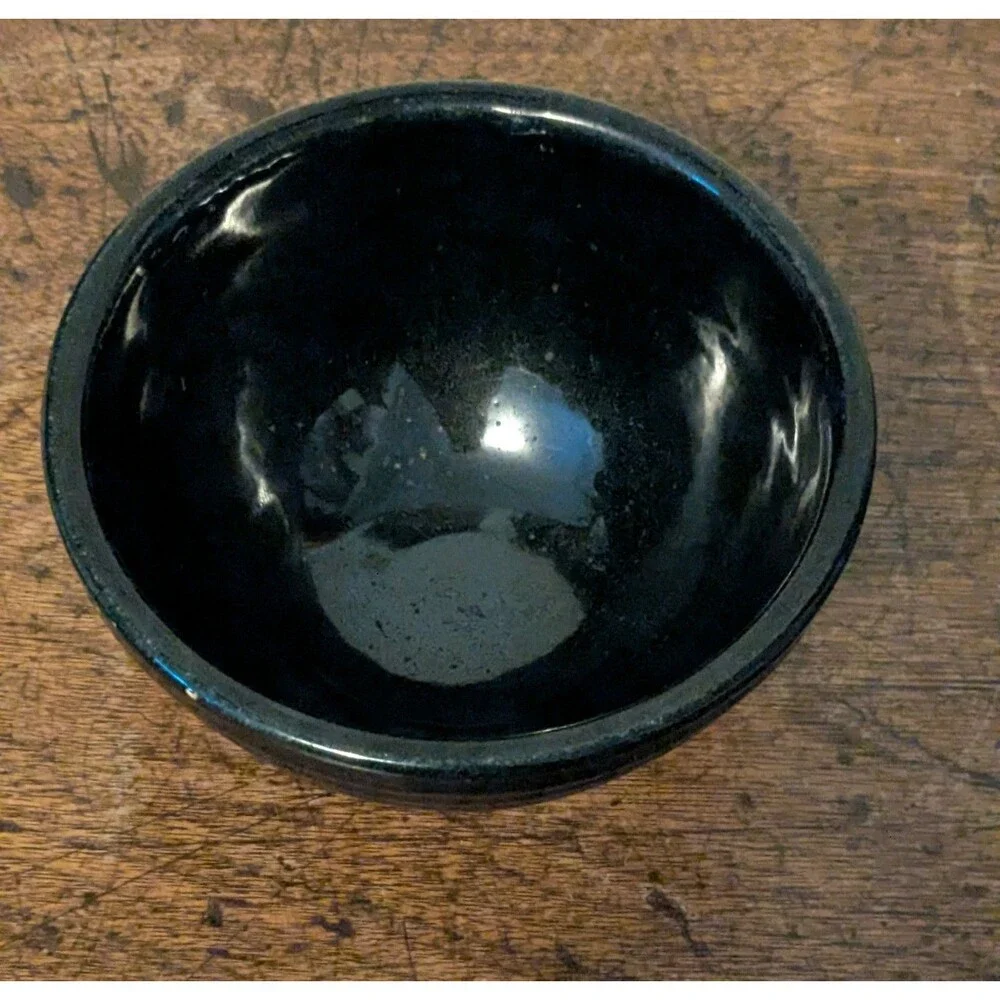 Vintage Ringware Black Footed Bowl 4.5